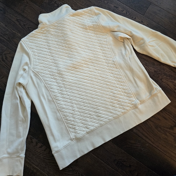 LL Bean Women's Cream Quilted Sweatshirt XL - Picture 7 of 7